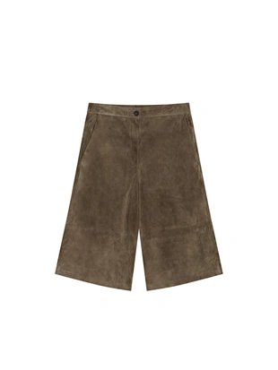 Длинные замшевые кожаные бермуды- Заказать в России