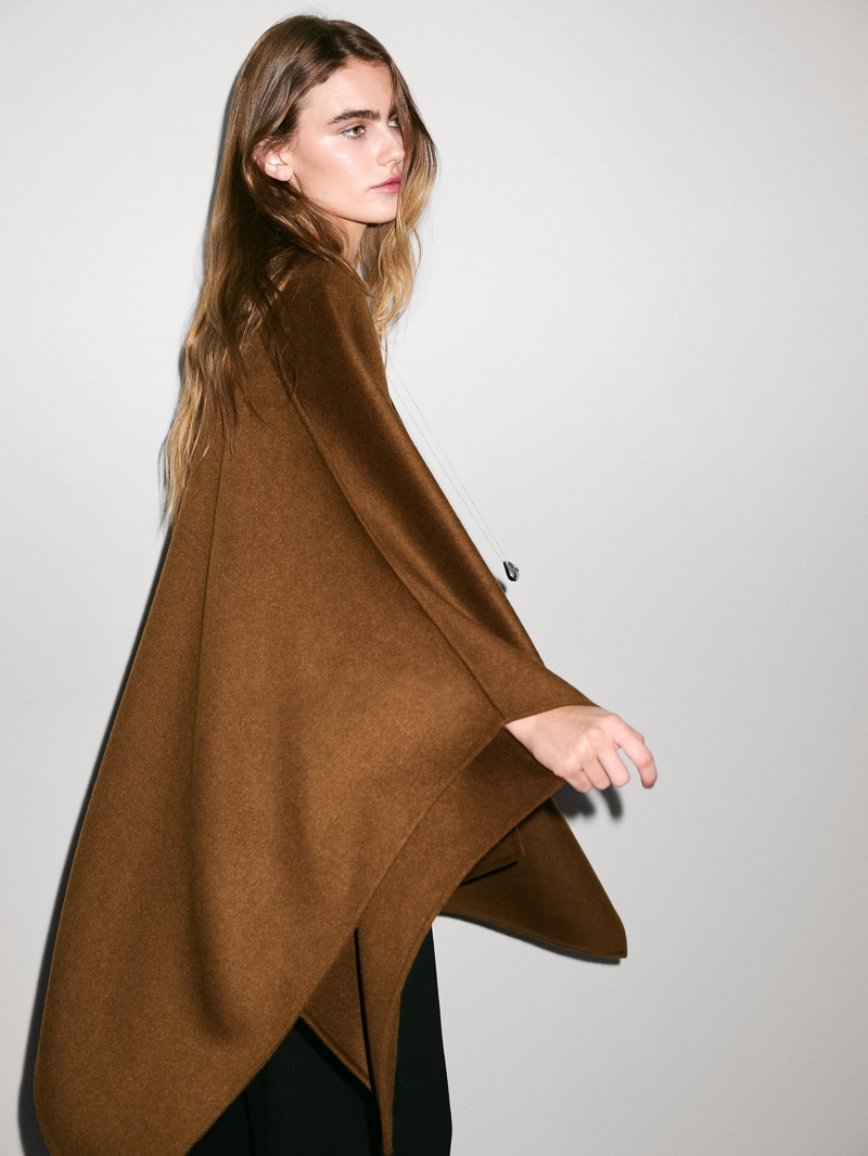 Пальто из шерстяной смеси massimo dutti