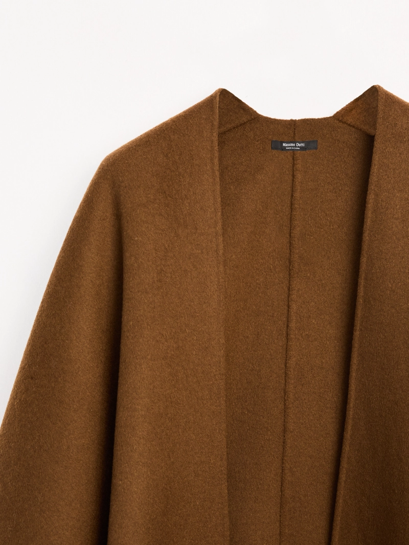 Пальто из шерстяной смеси massimo dutti