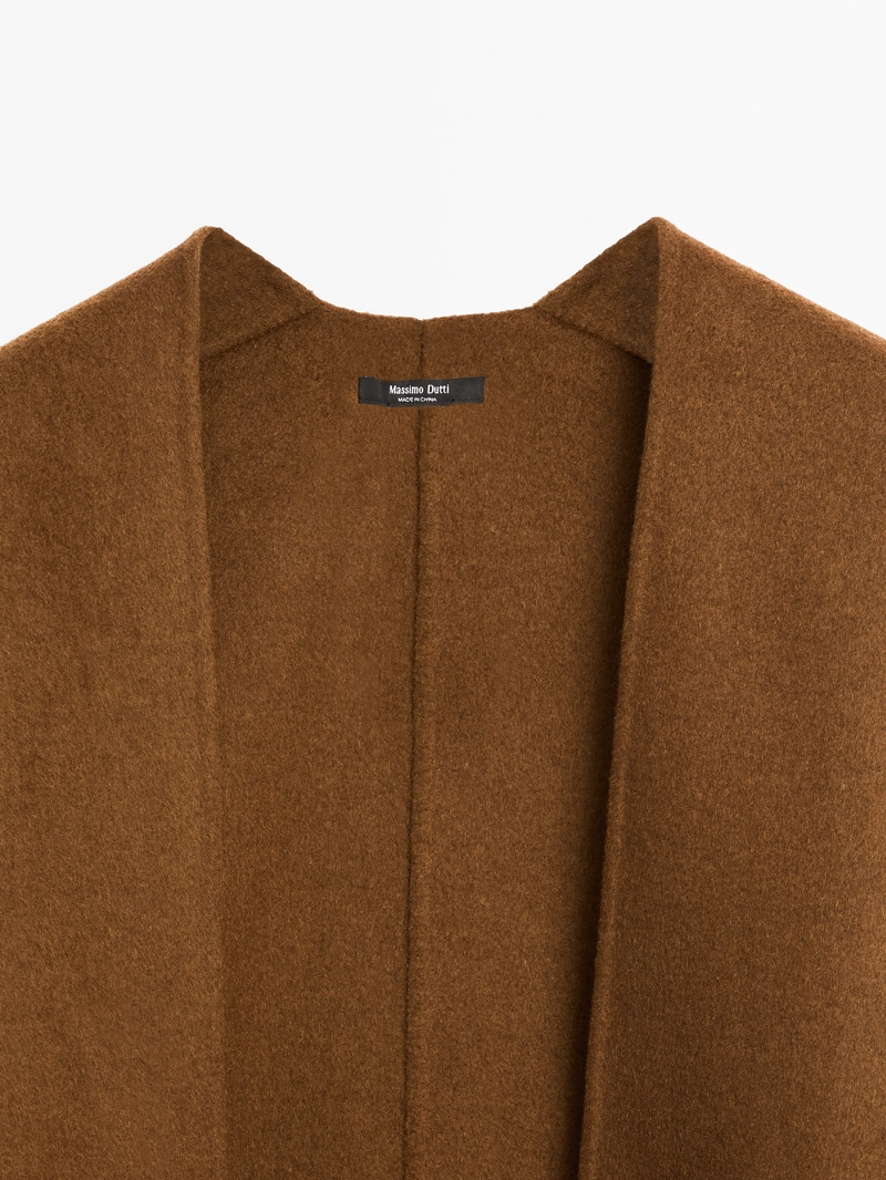 Пальто из шерстяной смеси massimo dutti