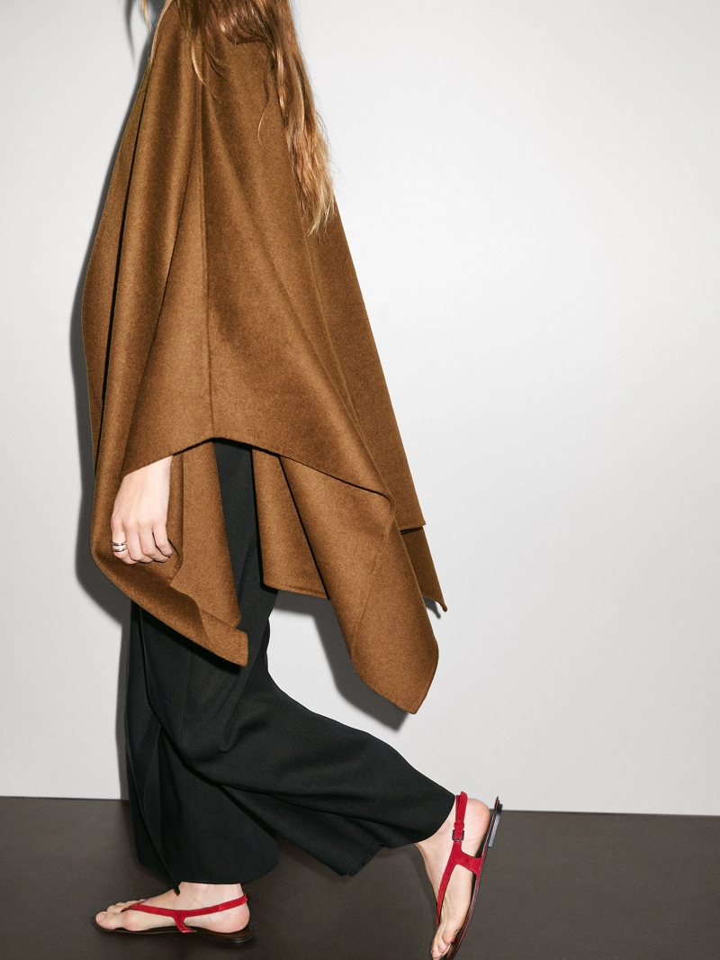 Пальто из шерстяной смеси massimo dutti