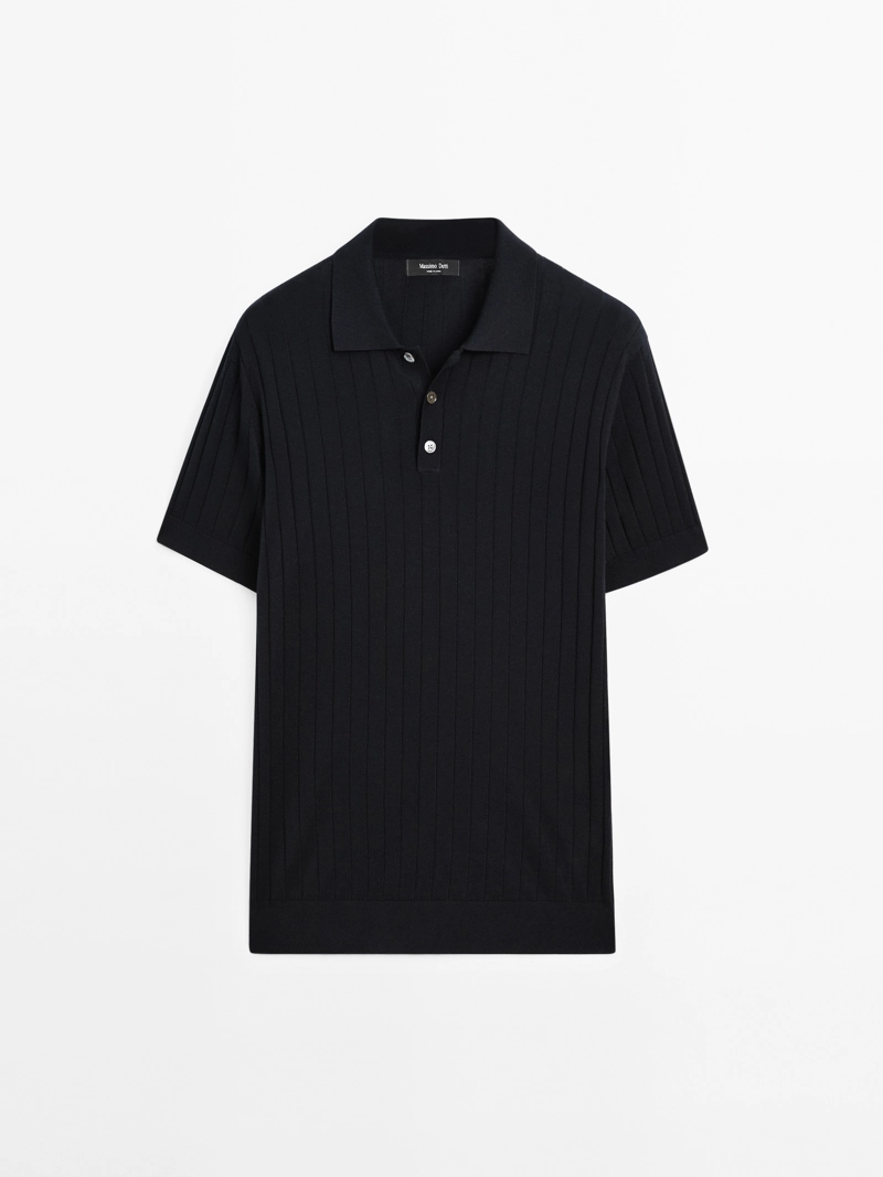 Поло из ребристого трикотажа massimo dutti