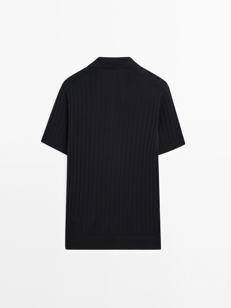 Поло из ребристого трикотажа massimo dutti