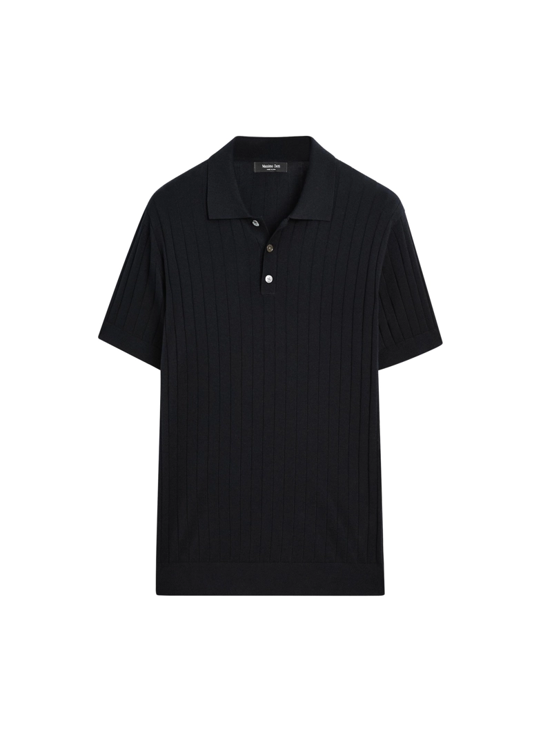 Поло из ребристого трикотажа massimo dutti