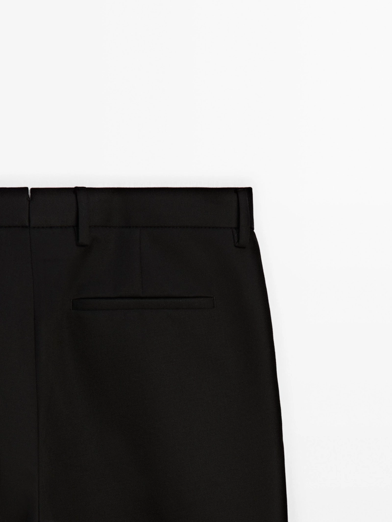 Брюки regular fit из 100% шерсти