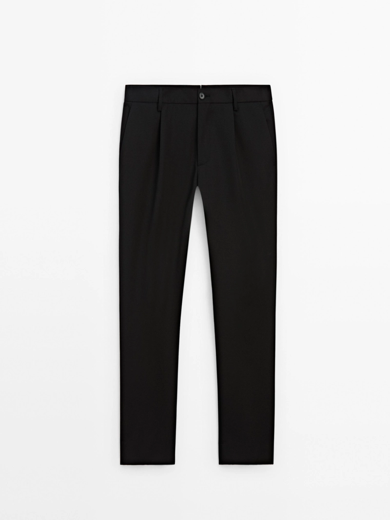 Брюки regular fit из 100% шерсти