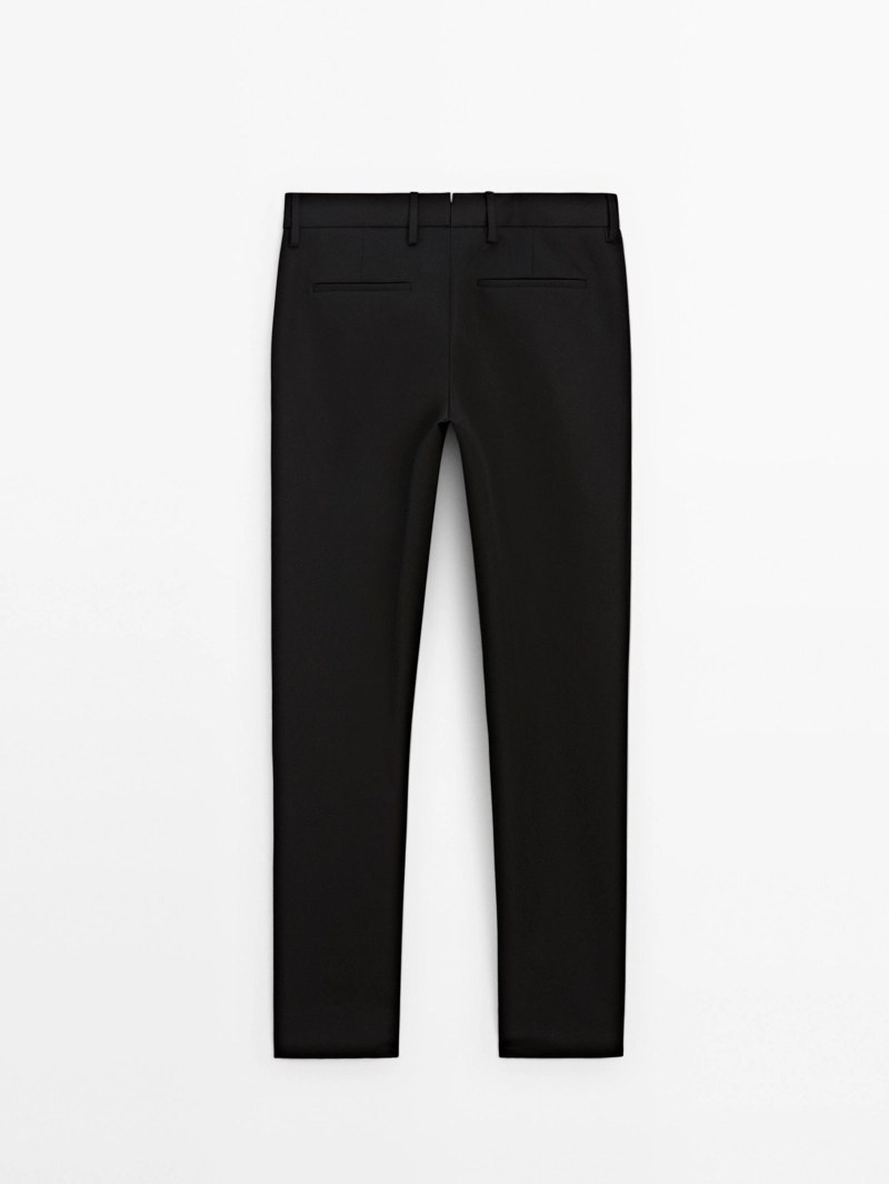 Брюки regular fit из 100% шерсти
