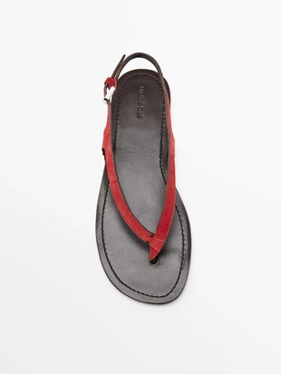 Сандалии из разделанной замши- Заказать в России