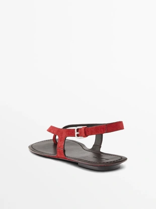 Сандалии из разделанной замши- Заказать в России