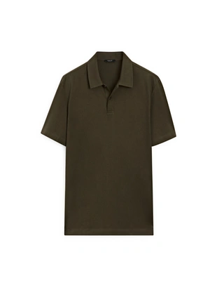 Поло из хлопкового смесового материала в облегающем фасоне- Заказать в России