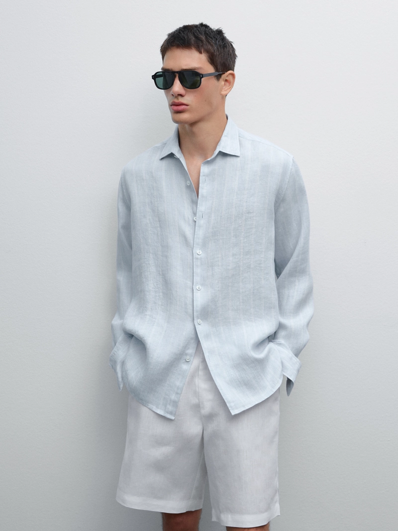 Рубашка regular fit с двойной полоской