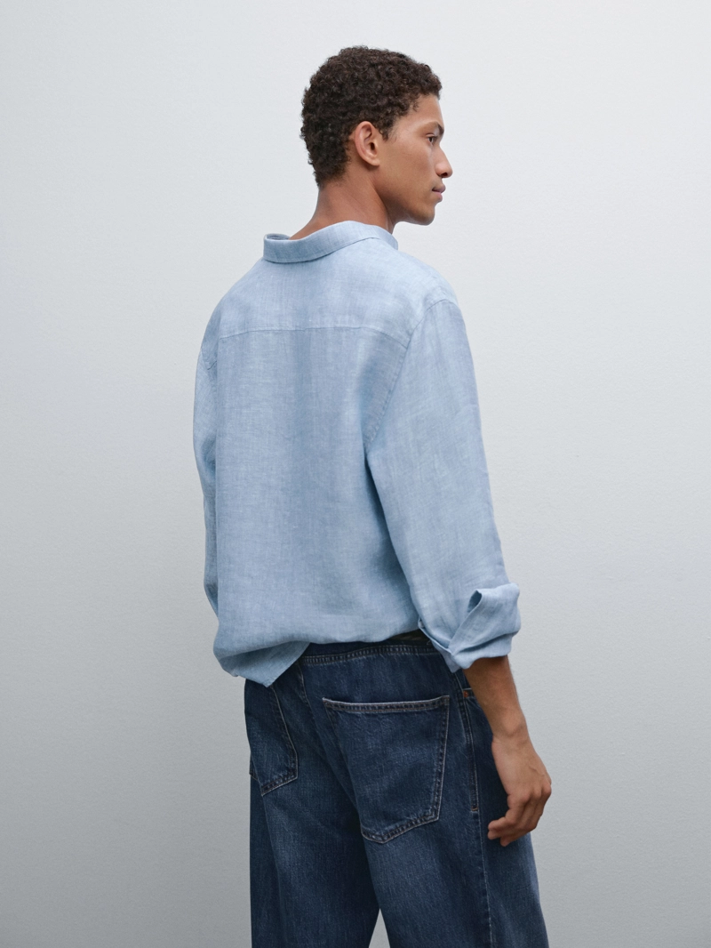 Рубашка regular fit из 100% льна