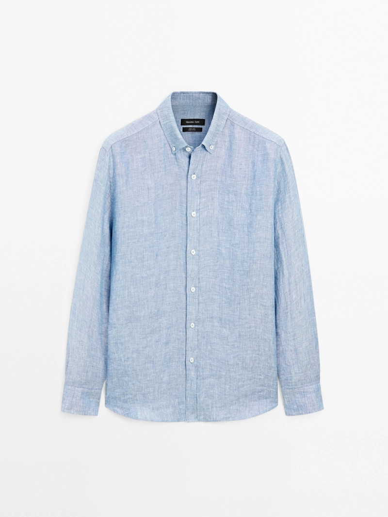 Рубашка regular fit из 100% льна