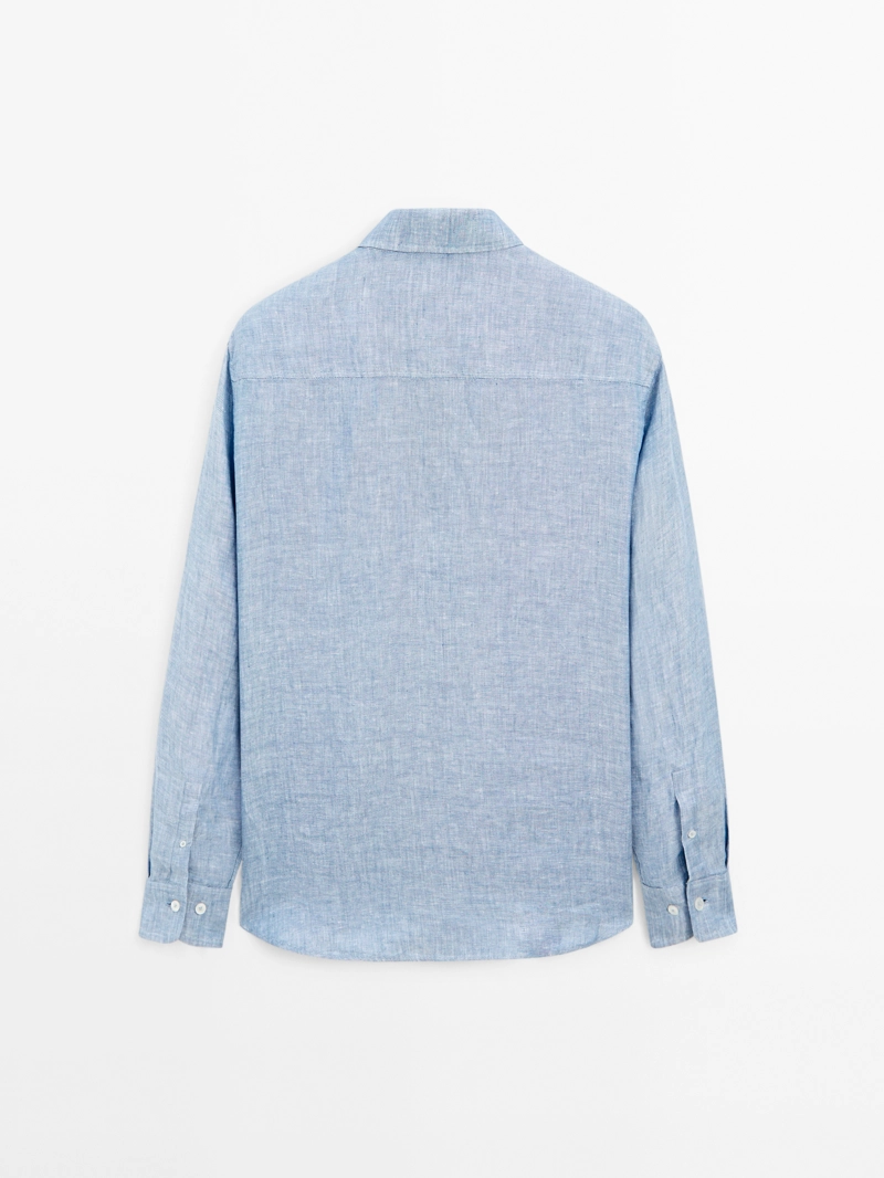 Рубашка regular fit из 100% льна