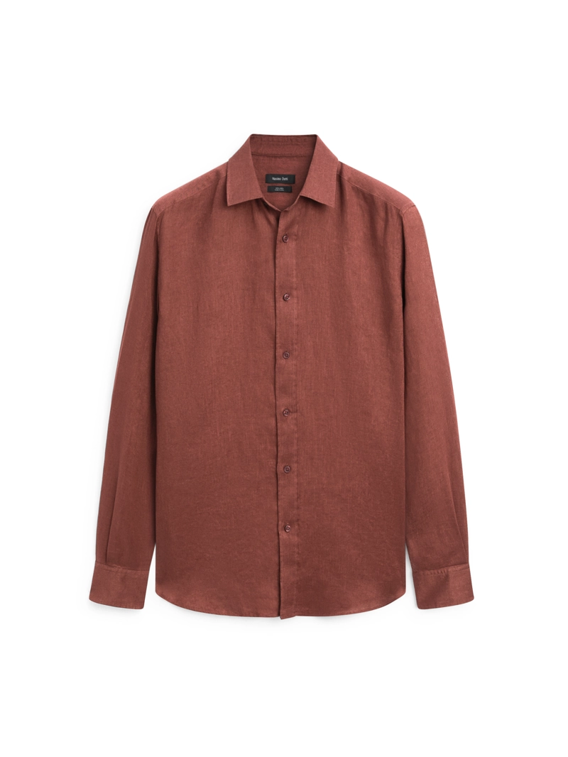 Рубашка slim fit из 100% льна