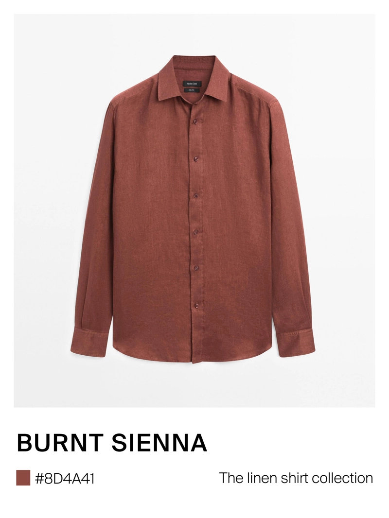 Рубашка slim fit из 100% льна
