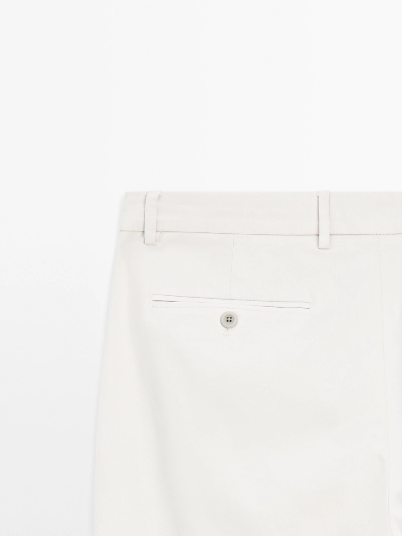 Брюки из хлопкового смесового материала slim fit