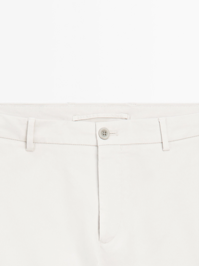 Брюки из хлопкового смесового материала slim fit