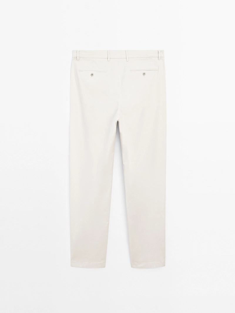 Брюки из хлопкового смесового материала slim fit