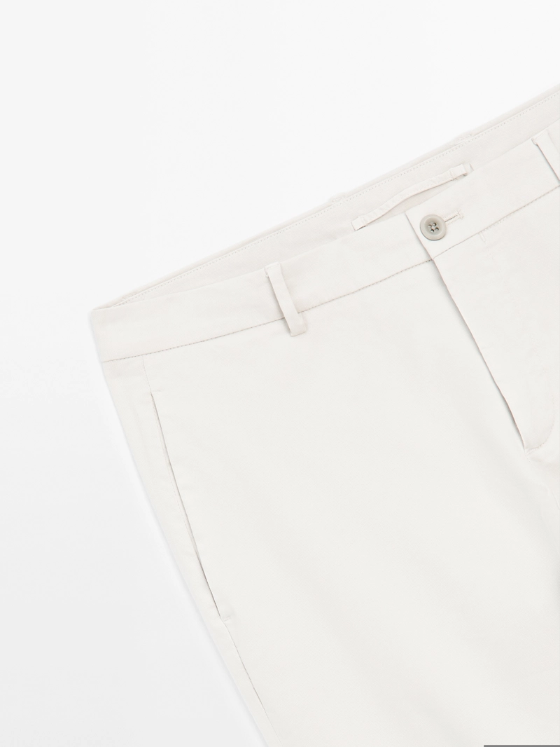 Брюки из хлопкового смесового материала slim fit