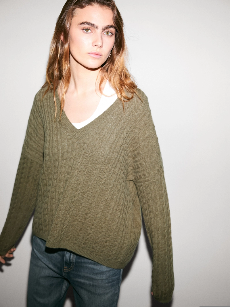 Свитер вязаный oversize из 100% кашемира