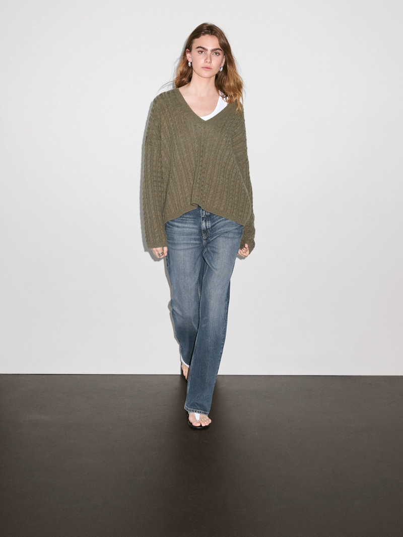 Свитер вязаный oversize из 100% кашемира
