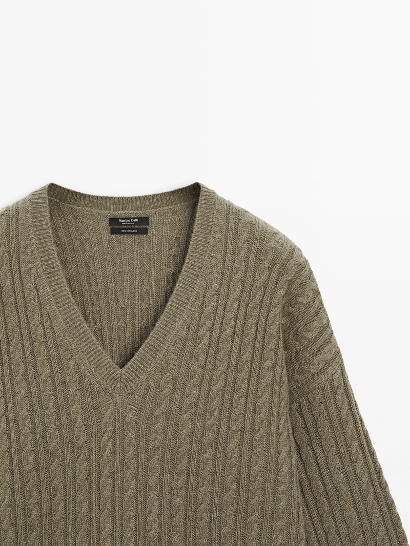 Свитер вязаный oversize из 100% кашемира