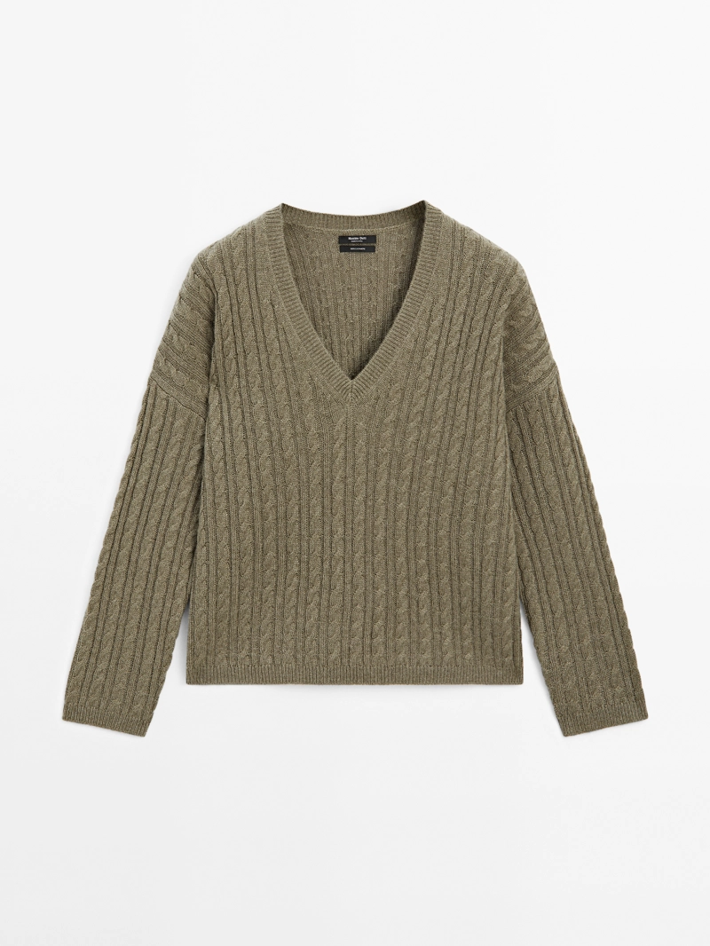 Свитер вязаный oversize из 100% кашемира