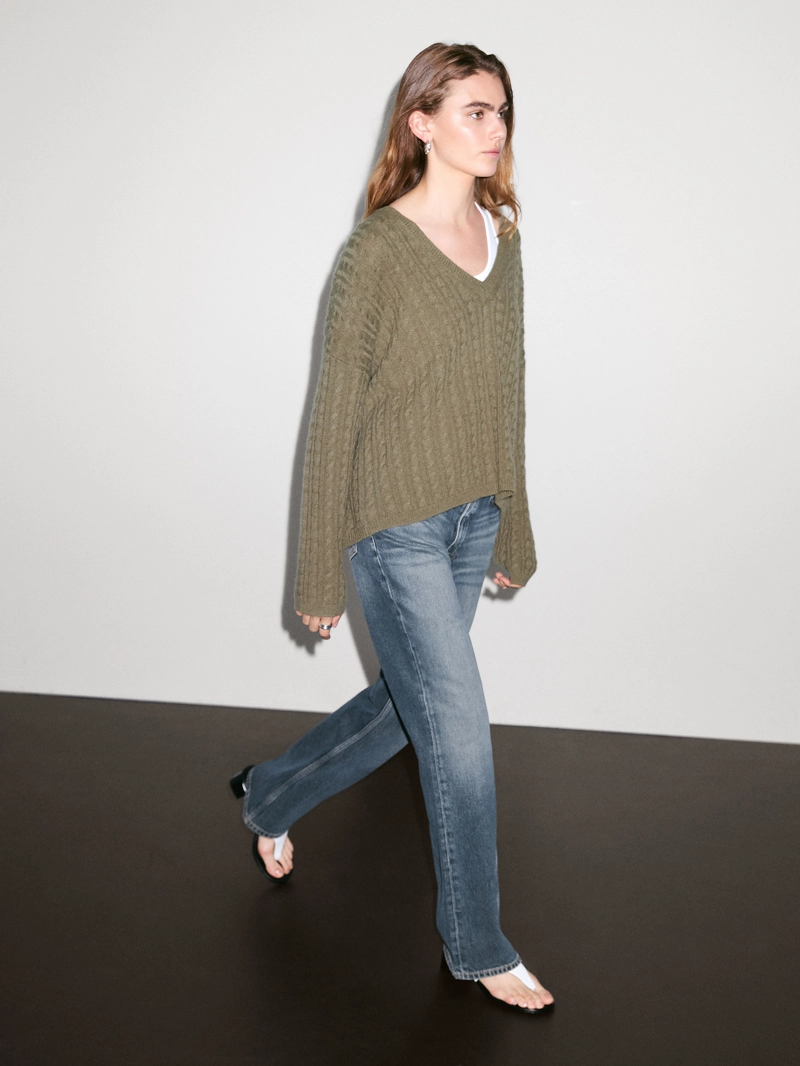 Свитер вязаный oversize из 100% кашемира