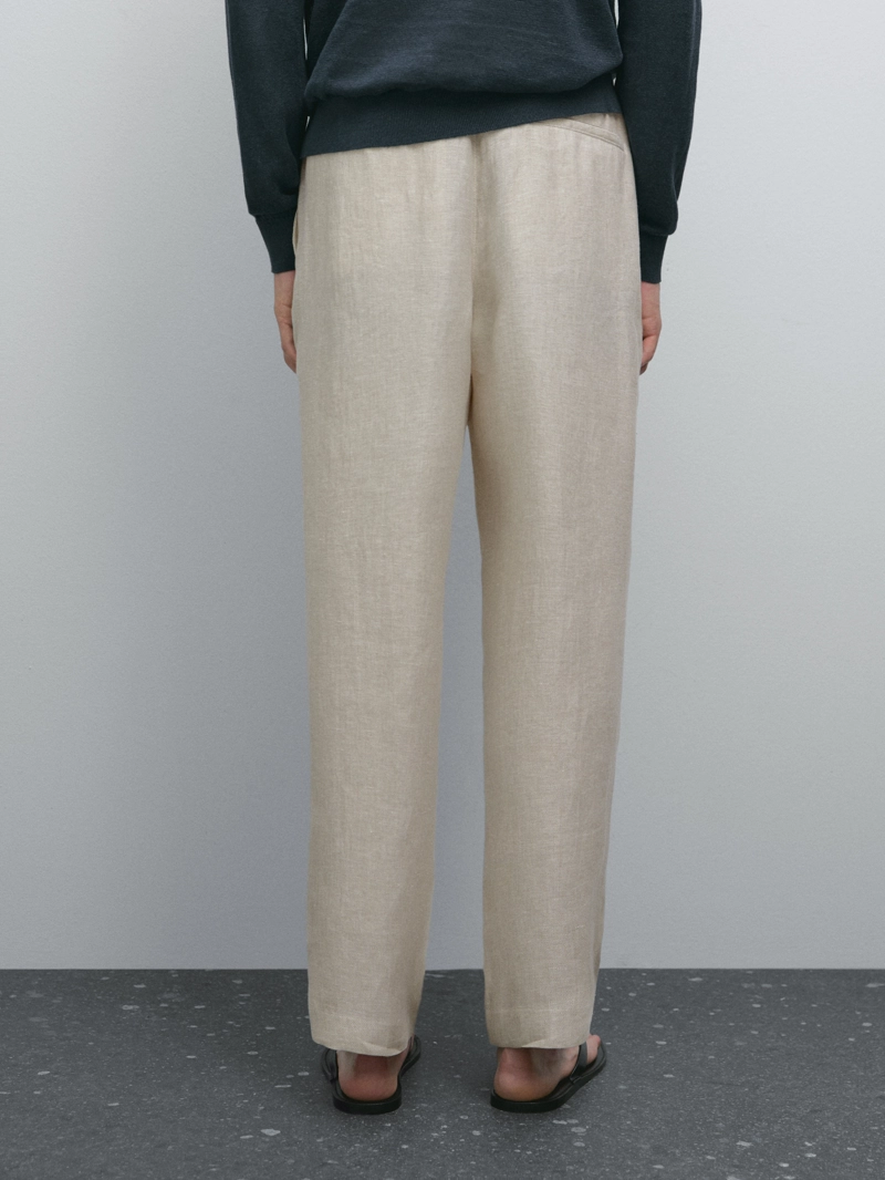 Льняные брюки total look