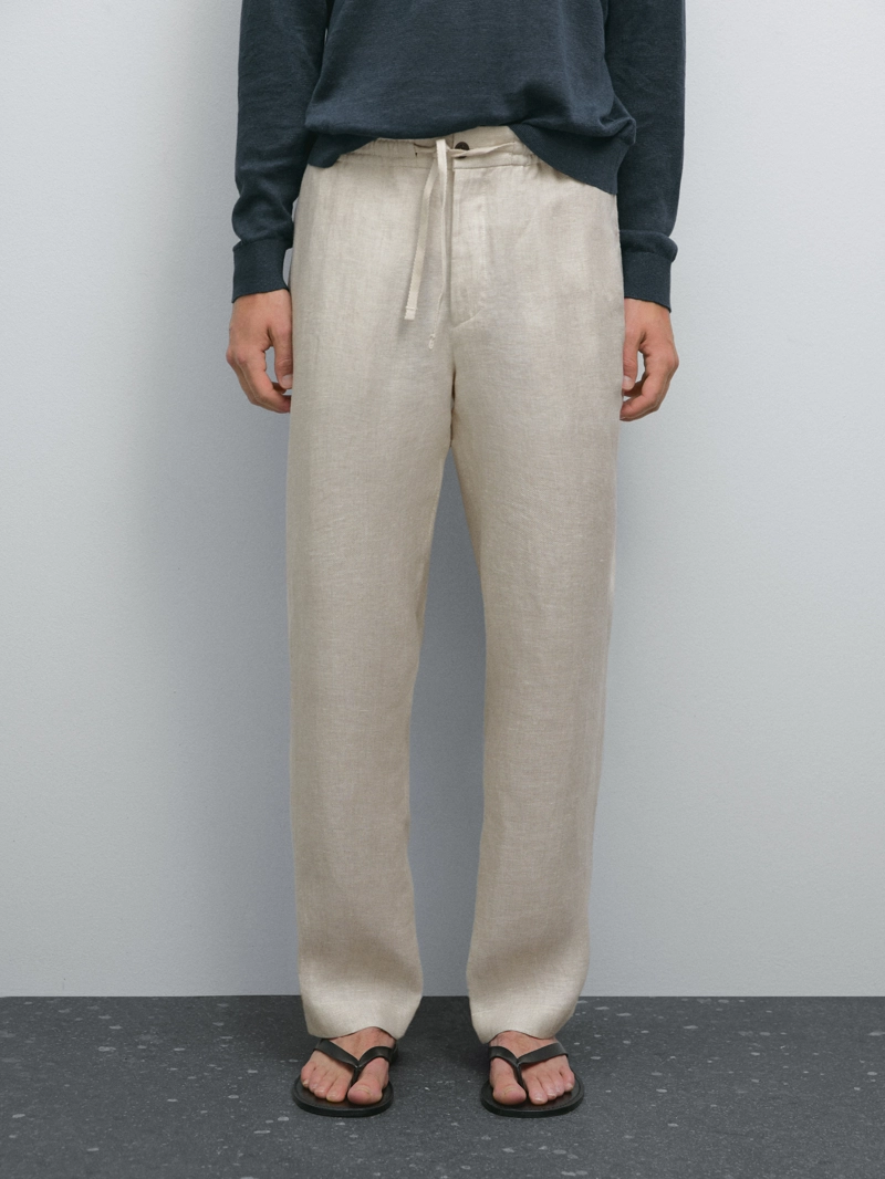Льняные брюки total look