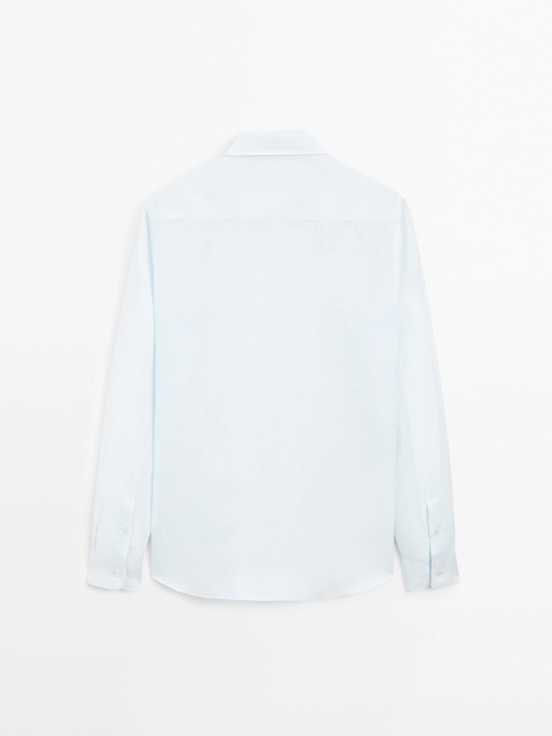 Рубашка с льном regular fit