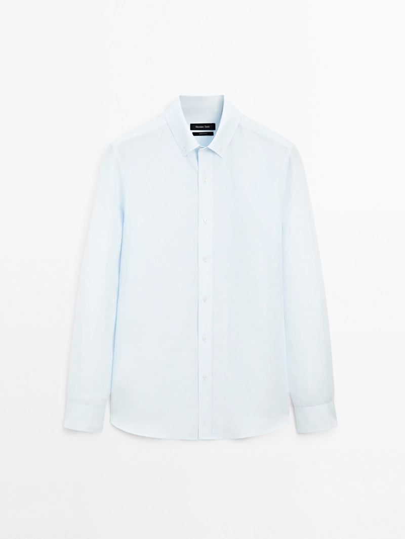 Рубашка с льном regular fit