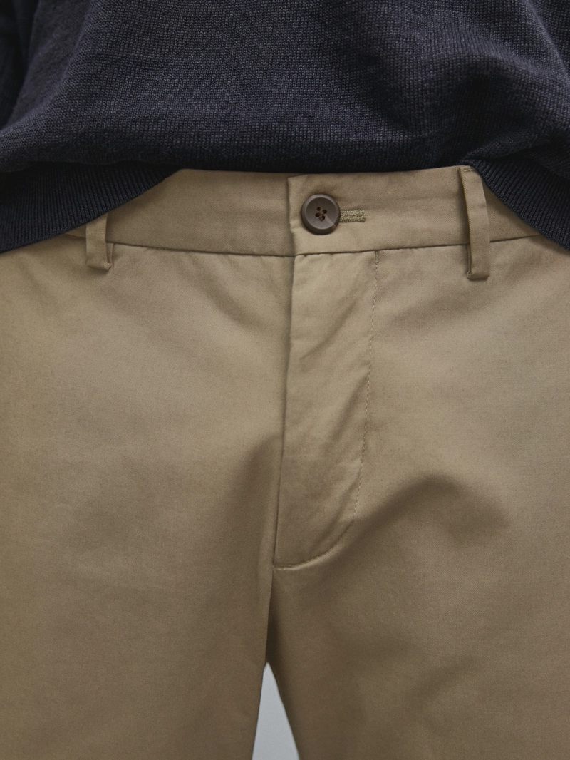 Хлопковые брюки слим фит