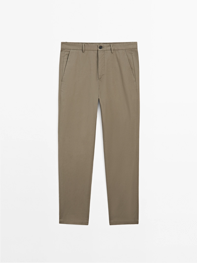 Хлопковые брюки слим фит