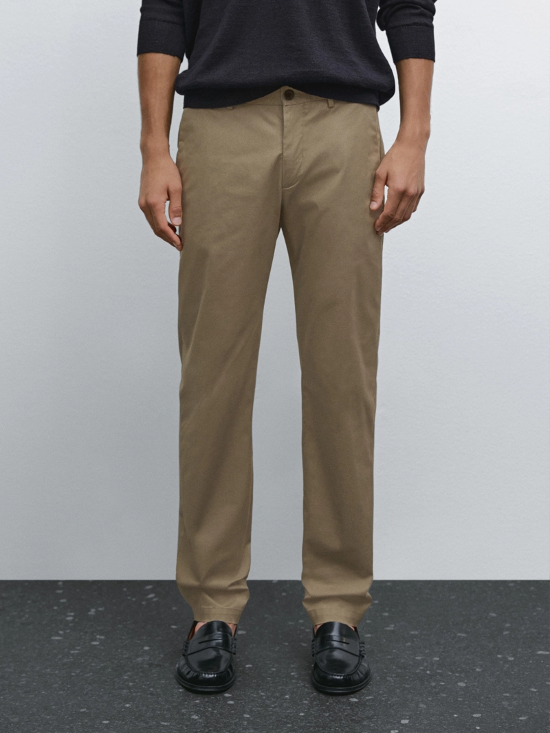 Хлопковые брюки слим фит