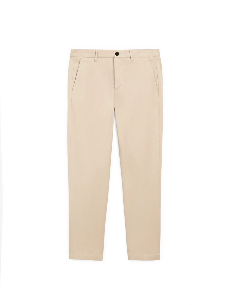 Хлопковые брюки slim fit из смесовой ткани
