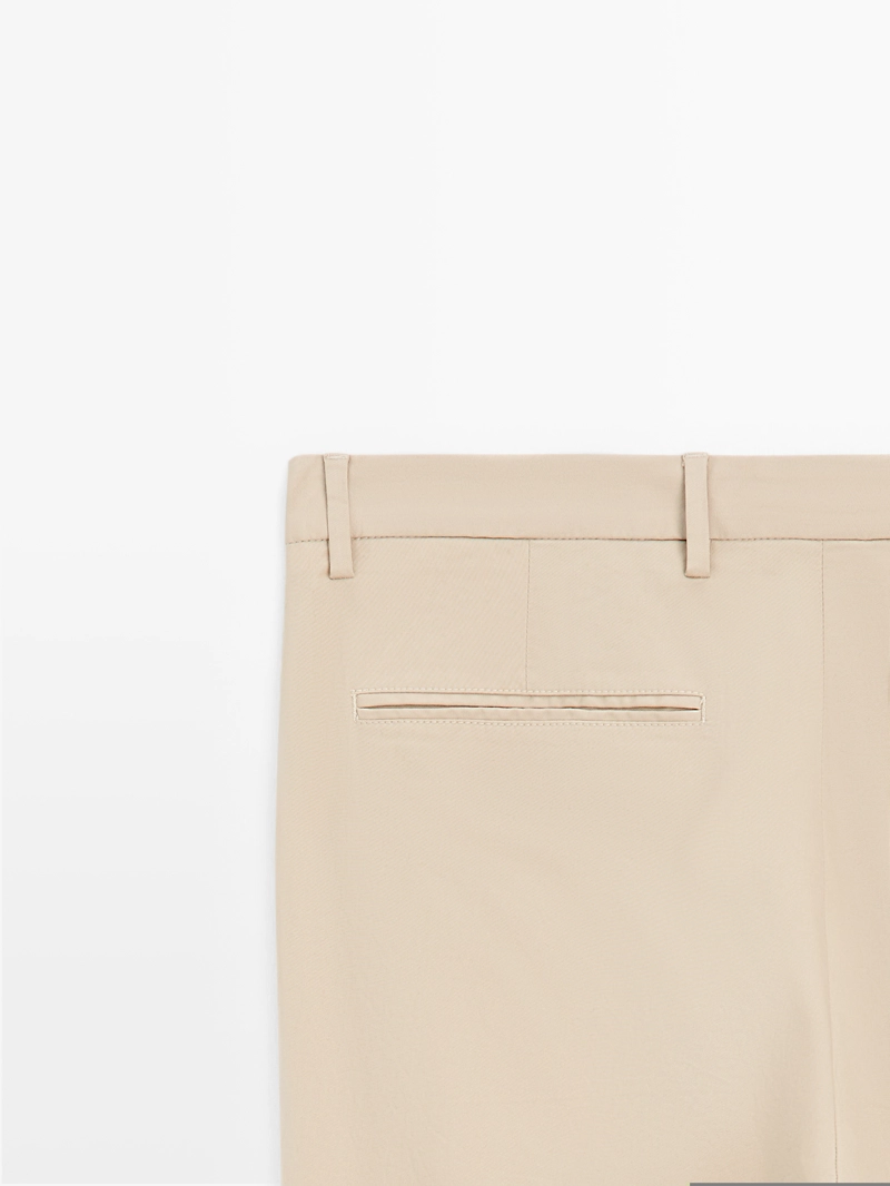 Хлопковые брюки slim fit из смесовой ткани