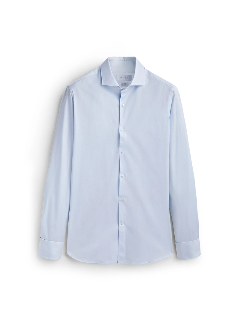 Рубашка slim fit с двойной манжетой из хлопка