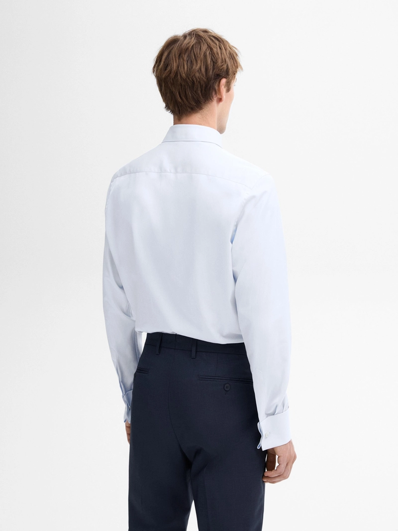 Рубашка slim fit с двойной манжетой из хлопка