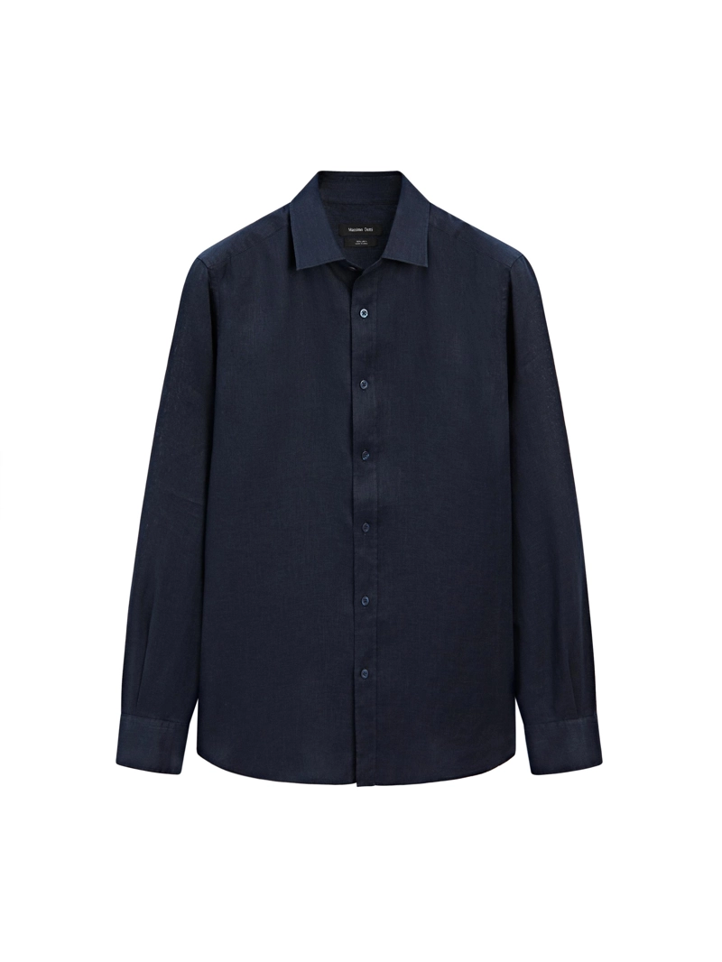 Рубашка slim fit из 100% льна