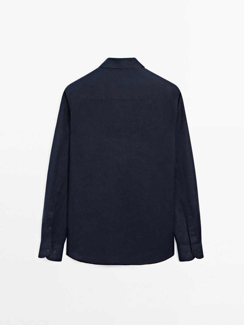 Рубашка slim fit из 100% льна