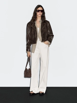 Куртка из овечьей кожи с отделкой наппа- Заказать в России