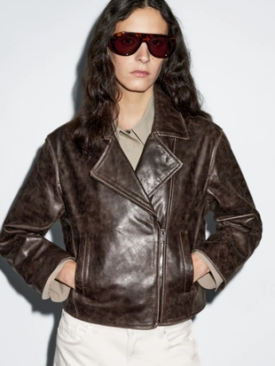 Куртка из овечьей кожи с отделкой наппа- Заказать в России