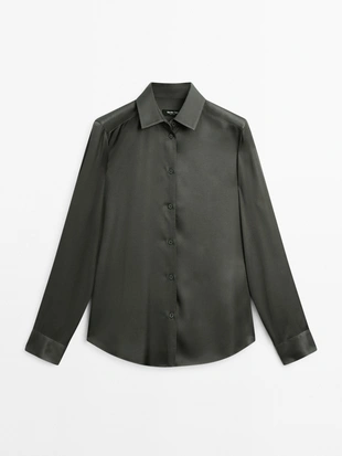 Рубашка из шелковистого атласа- Заказать в России