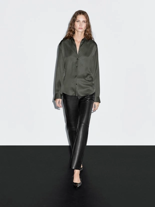 Рубашка из шелковистого атласа- Заказать в России