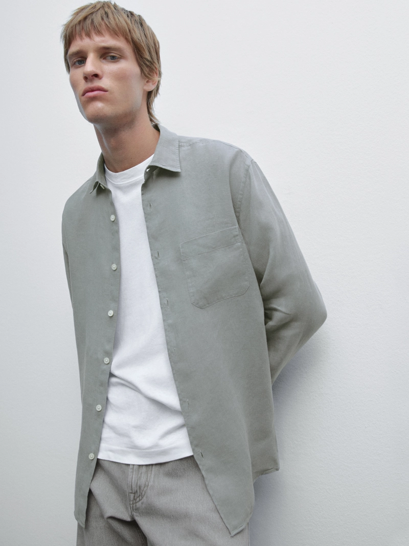 Рубашка с карманом regular fit