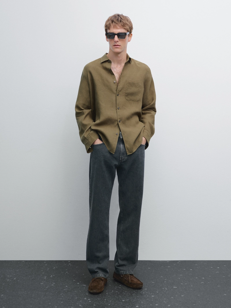 Рубашка с карманом regular fit