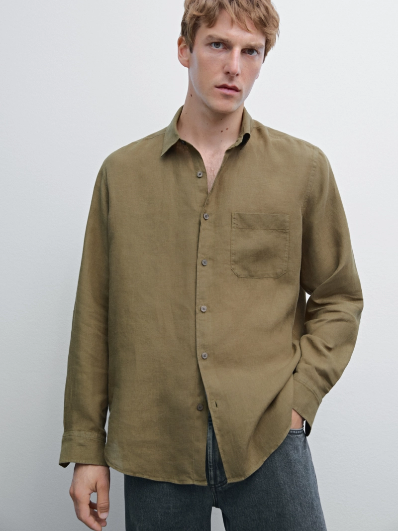 Рубашка с карманом regular fit