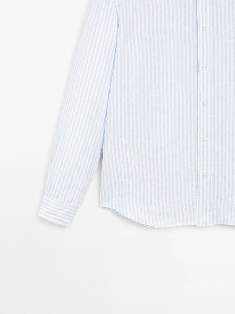 Рубашка из 100% льна с утонченным кроем slim fit
